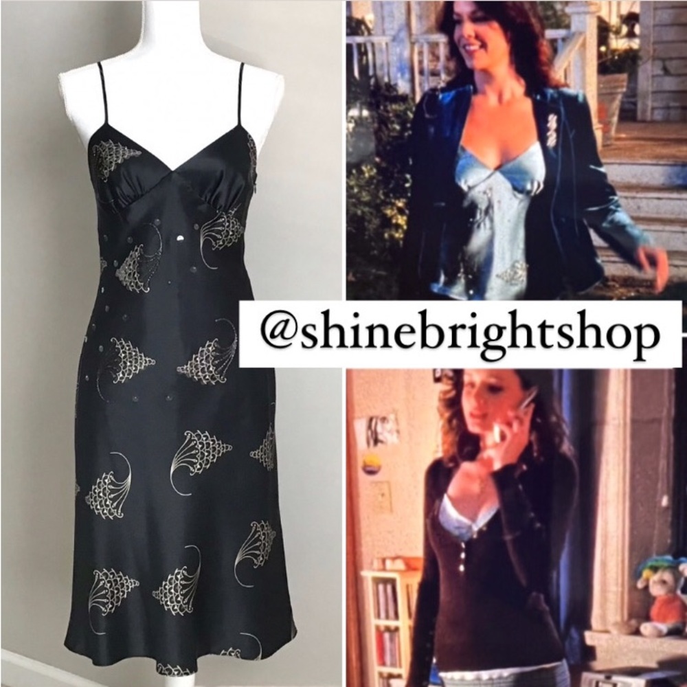 Rare Vintage Early 2000s Silk Embellished Dress ALT. ASO Gilmore Girls - Picture 1 of 15